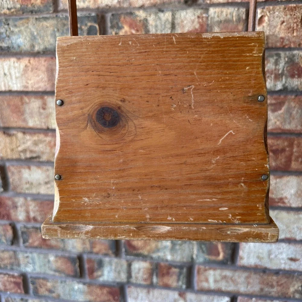 Rustic Wood Storage Crate with Handle Distressed Farmhouse Decor Planter Box